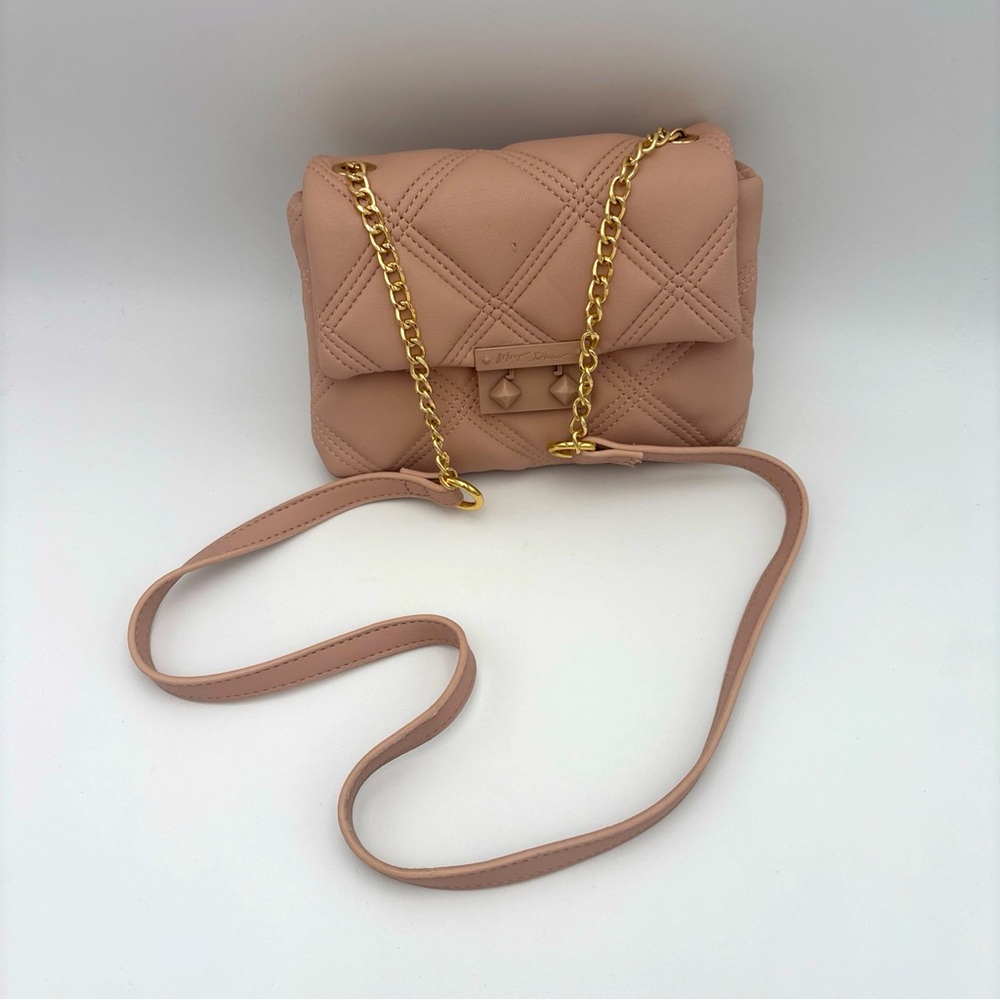 Betzey Johnson Blush Quilted Crossbody Bag